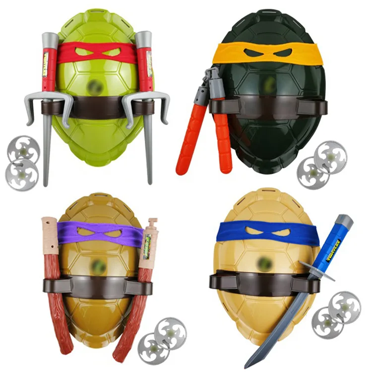 Anime Cosplay Props Superhero Cosplay Props Halloween Mask Props Turtles Armor Toy Weapons Turtle Raphael Michelangelo Figure Cosplay Mask Leonardo Shell Weapon Props Party for Boy Kids