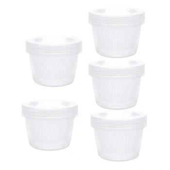 

5Pcs Plastic Round Drain Sealed Box Storage Containers Double Drain with Cover Food Kitchen Accessories