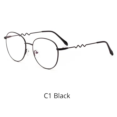 C1 Black Ralferty, трендовые Круглые Женские очки, оправа, женские круглые оправы для оптических линз, для женщин, без диоптрий, очки для близорукости, W193392 - Цвет оправы: C1 Black