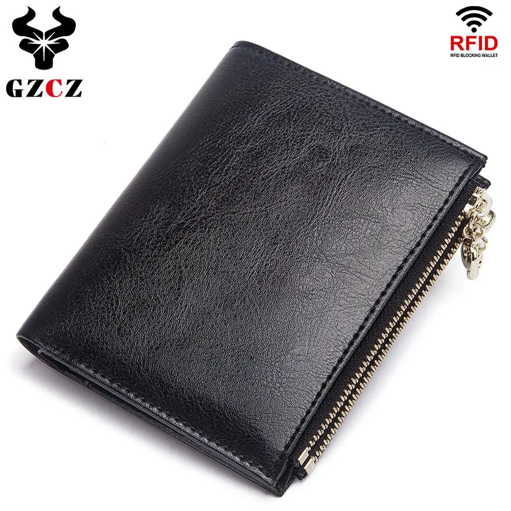 GZCZ Rfid кошелек из натуральной кожи женский кошелек для монет Portomone Короткие Бумажники-зажимы для денег сумка для денег