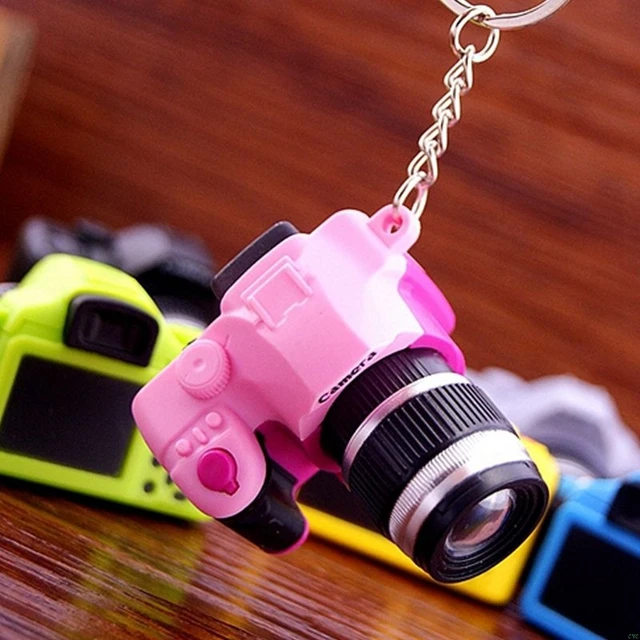 Creative Super Mini Sound Camera LED Keychain Pendant Cute DIY Art Craft Plastic Key Ring Decor New Year Valentine Birthday Gift 3