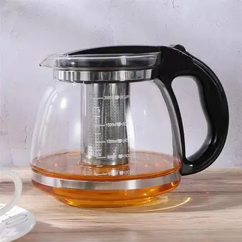 

1500ml/2000ml Tea Pot Glass Teapot Household Stainless Steel Filter Handle Heat Resistant Glass Teapot