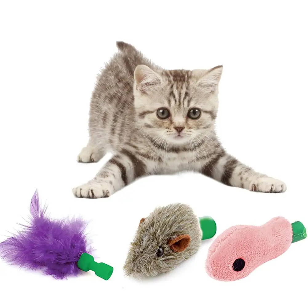 

3Pcs Cat Toy Pop Play Pet Toy Ball POP N PLAY Cat Scratching Device With 3 Replaceable Accessories Mouse Fish Feather