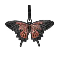 Anztilam Hip Hop Color Butterfly Pendant Necklace Full Iced Out AAA Cubic Zirconial For Men Women Jewelry Gift 2