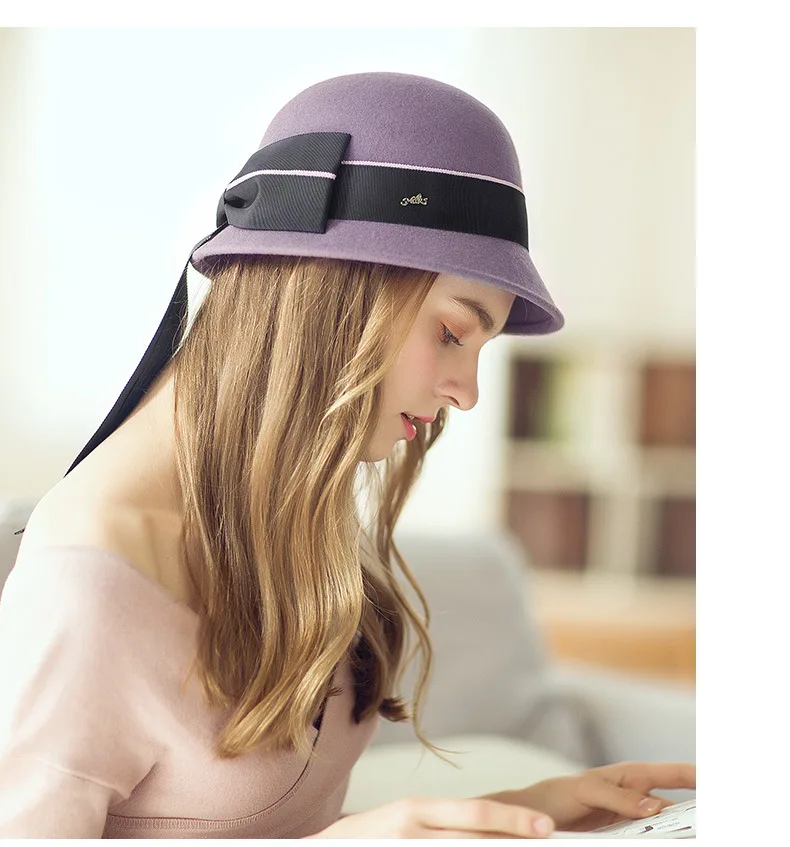 Высокое Качество Шерсть Fedoras Зима Новая мода Регулируемый чародей шапки Женская Повседневная Удобная верхняя шляпа вуалетки шапки