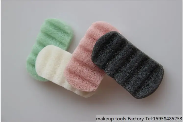 Square shape Large 100% Natural Black Konjac Sponge Natural Konjac Konnyaku Jelly Fiber Face Wash Cleansing Bath Sponge Puff