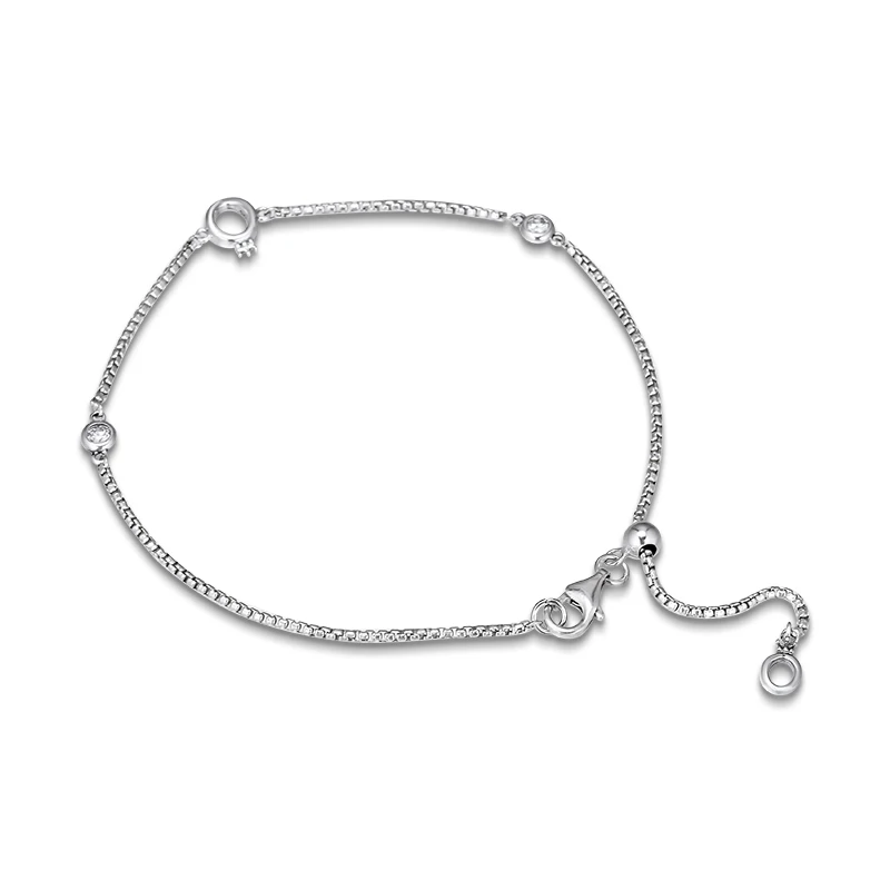 Sparkling Crown O Chain Bracelets For Woman DIY Beads& Charms Sterling Silver Fashion Jewelry Bracelets