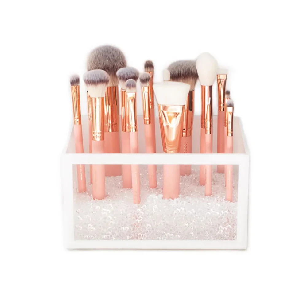 

Acrylic Makeup Brush Holder Cosmetic Organizer for Make Up Brushes Accessories White Clear Bathroom Vanity Dressing Table
