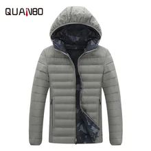 Высокое качество, мужская куртка с капюшоном, Ультралегкая, белая, утиный пух, новинка, модная, двухсторонняя, с вышивкой, мужская зимняя куртка, пальто Canda