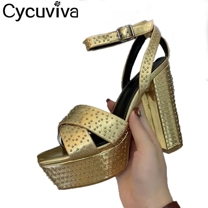 Сандалии женские на очень высоком каблуке удобная классическая обувь массивной