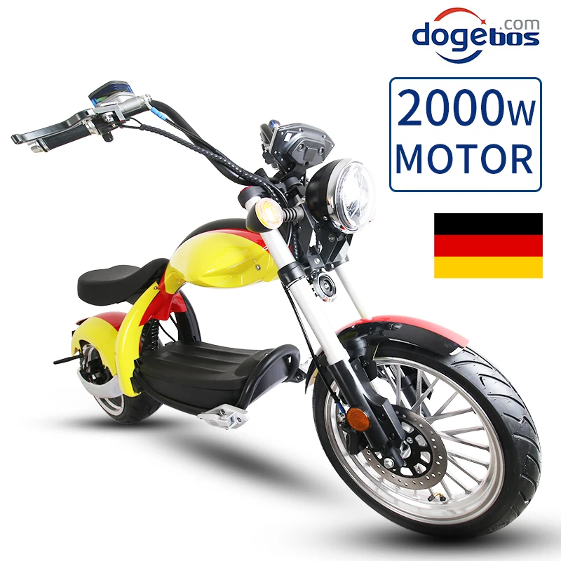 2 Wheel Moto Electrica Fat Tire Powful Motor 2000W Adult Electric E Scooter Scooters adults Citycoco Electric Motorcycle 60V20AH