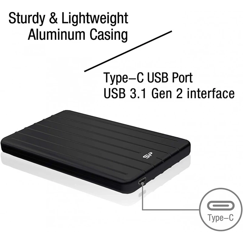 Внешний SSD накопитель Silicon Power Bolt B75 Pro SP256GBPSD75PSCK 256GB USB 3.2 Type C 2.5&quot Black|Внутренние