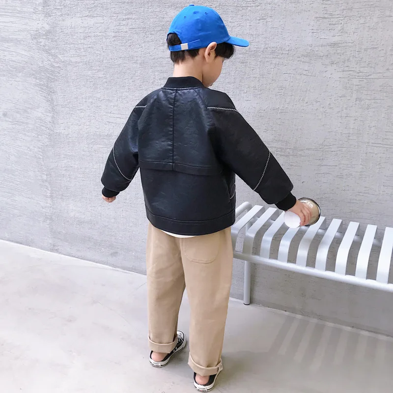 

2019 Autumn New Style Children Leather Coat