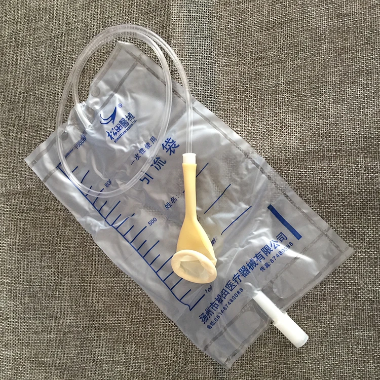 25 Pcs Latex Disposable Urine Bags With Rubber Condom Male 3.5mm