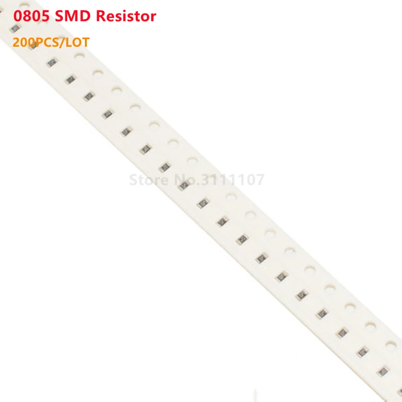 200PCS/LOT 0805 SMD Resistor 5% 1/4W Chip Fixed Resistors 1.2K 1K2 ohm 1.2KR 122 Resistance