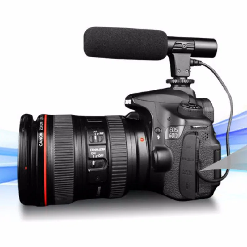 MIC-01 профессиональная 3,5 мм микрофоны студийная цифровая видео стерео запись для камеры для Canon Nikon mikrofino с батареей