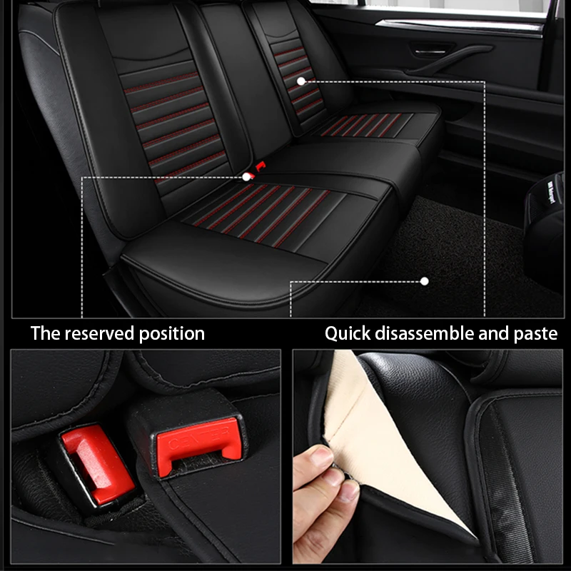 Leather Seat Cushions Custom Fit Driver Seat Protector Pads Red Thread Auto  Interior Decor Accessories – SEAMETAL