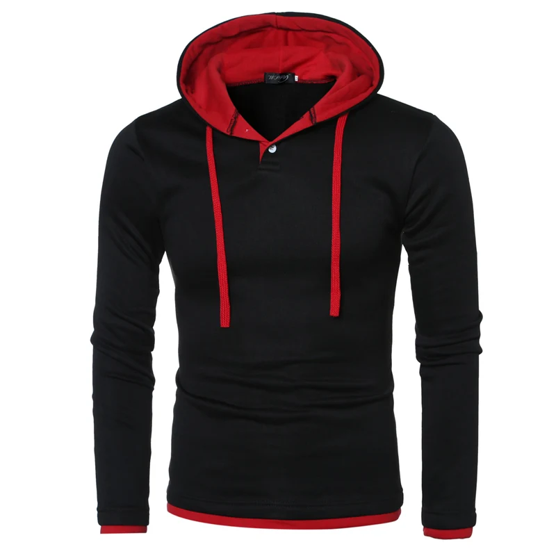 

Autumn and winter new color splice color splice hooded hooded.