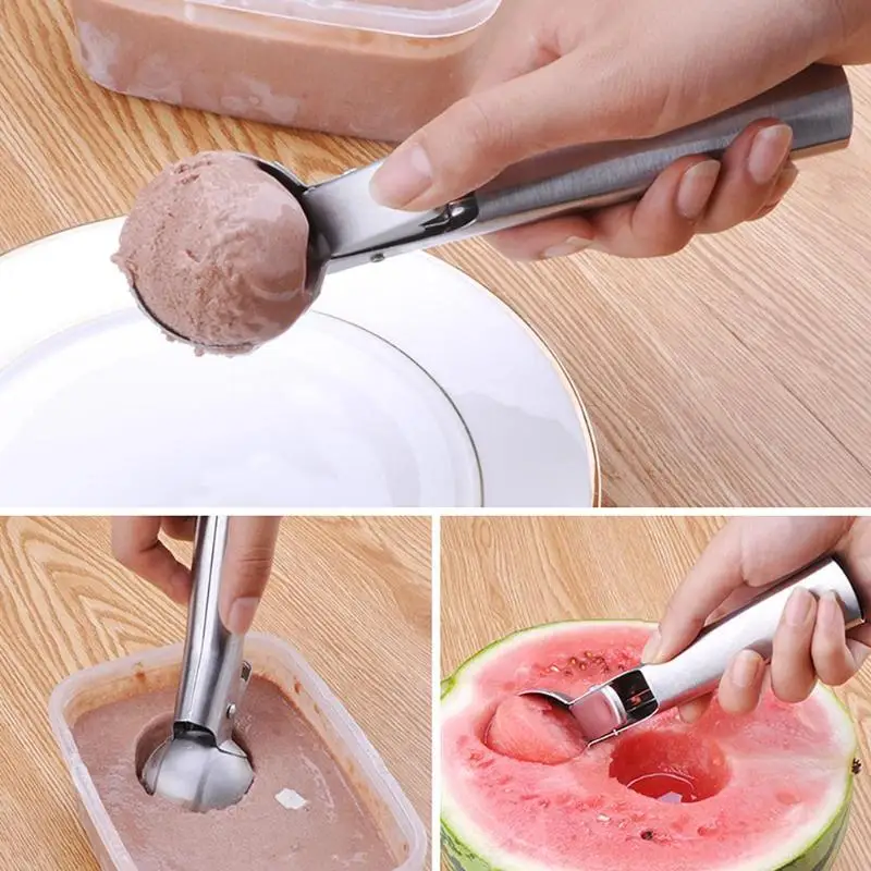 1 шт. Мути-нержавеющая сталь ложка для мороженого льда хоккейная машина замороженный йогурт ложка для торта красивый прочный утолщение кухонный инструмент