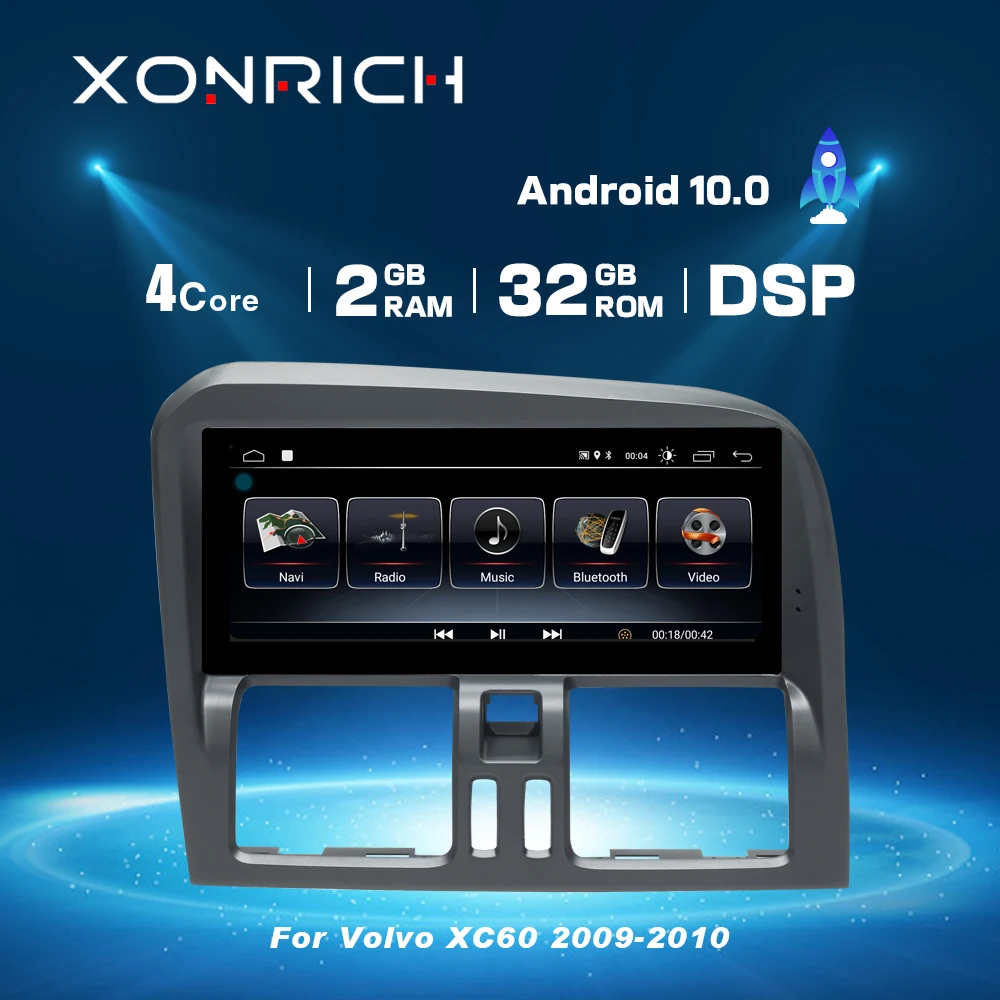 Автомобильный DVD GPS-навигатор для Volvo XC60 2009-2010 один din радио GPS Android 10 мультимедийный