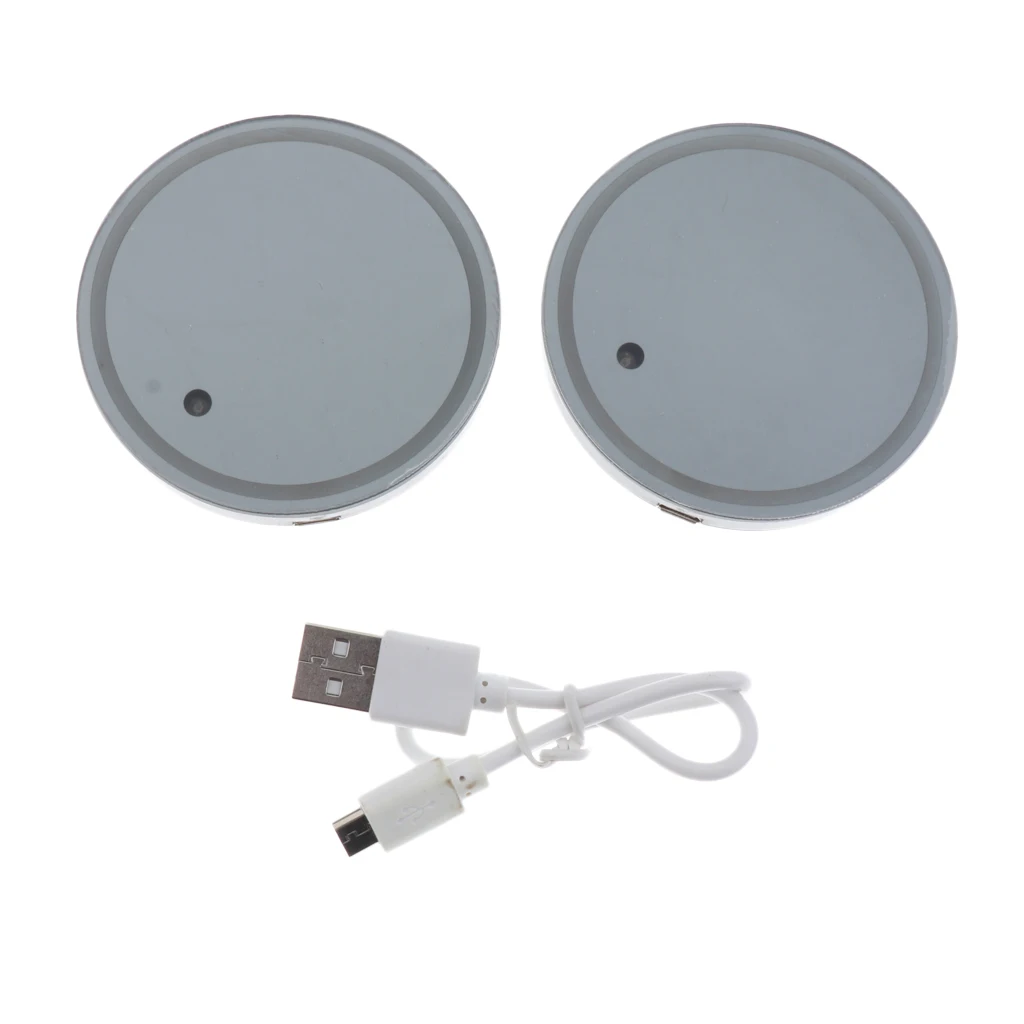 2 Pieces Car USB Rechargeable Cup Bottle Drink Holder Mat Pad LED Pink