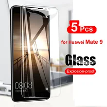 Protecteur d'écran 9 H, 5 pièces, en verre trempé dur pour Huawei Mate 9=