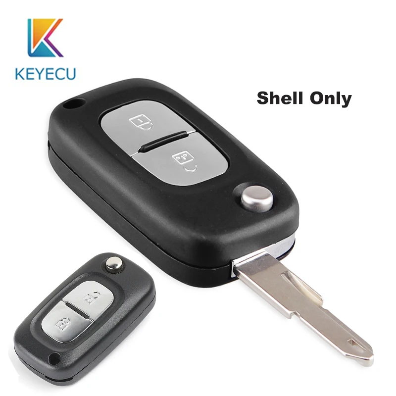 

KEYECU 2 Button Remote Control Car Key Shell New Folding Key Case Fob for Renault Modus Kangoo Scenic Clio Megan