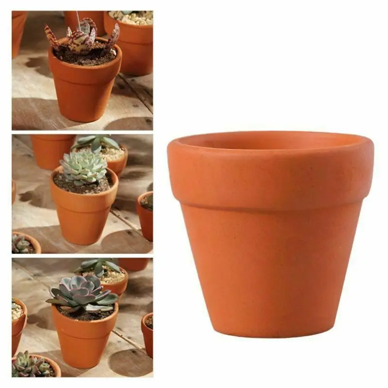 10Pcs Plant Pots Terracotta Strong Clay Ceramic Cactus House Pot Various Sizes 