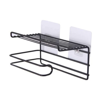 

Bathroom Towels Storage Rack Makeup Cosmetic Storage Shelf Ir on Toilet Roll Paper Holder Kitchen Tools Organizer Black