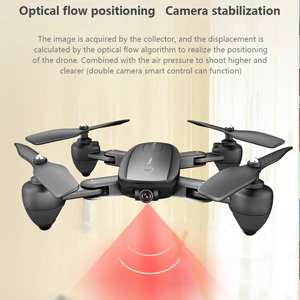 Складной Дрон с фиксированным потоком HD Аэрофотосъемка 1080p Wi Fi fpv Rc вертолет