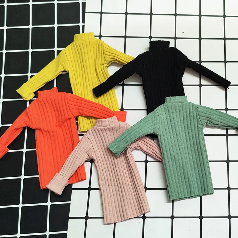6colors Handmade blyth Doll Clothes Long Sleeve Sweater Dress 1/6 Doll Accessories fit Barbies ob24 licca Blyth Doll doll accessories doll clothes doll clothes accessories barbie doll clothes
