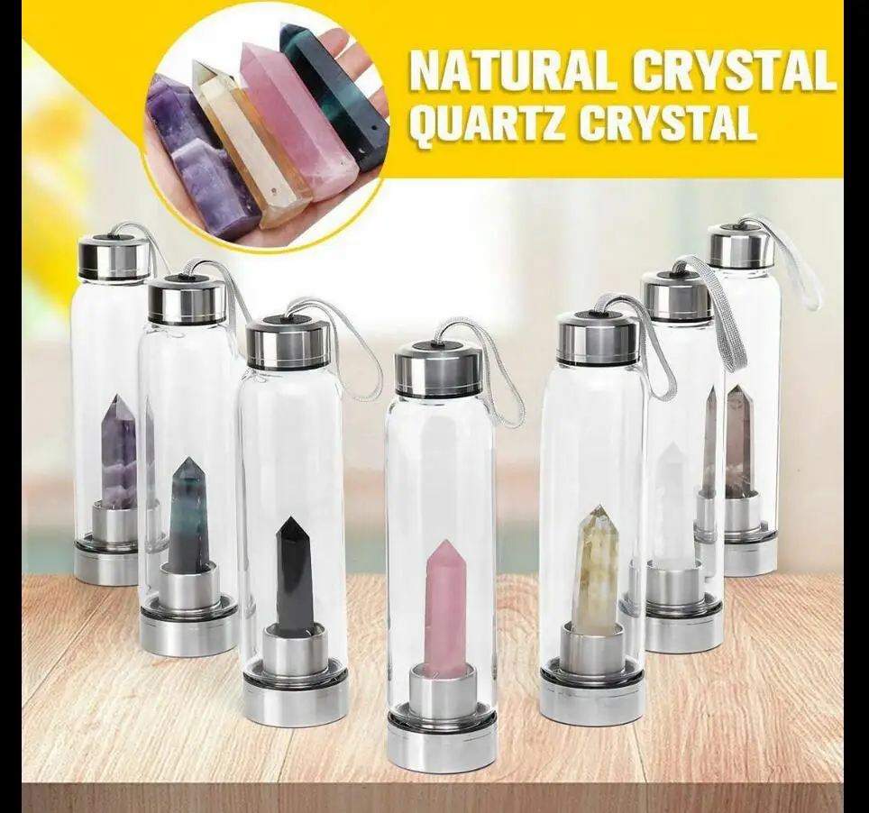 500ml Natural Crystal Column Water Cup Quartz Crystal Cup Mineral Sample Of Energy Stone For Domestic Drinking