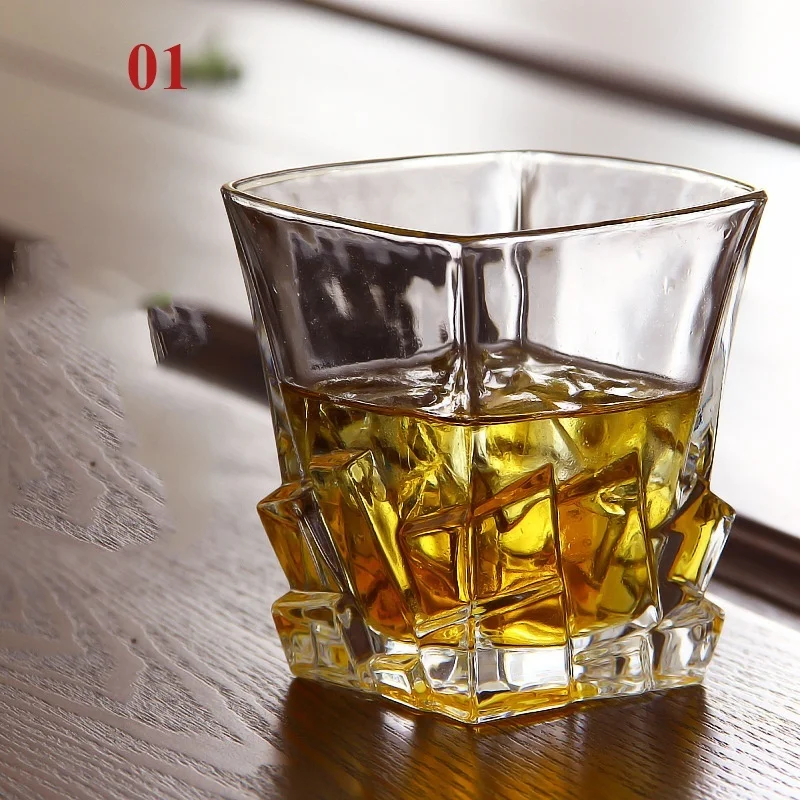 Прозрачная Хрустальная стеклянная посуда для виски, пивная Питьевая чашка, бокал для вина 100-300 мл DDC-49 - Цвет: 01