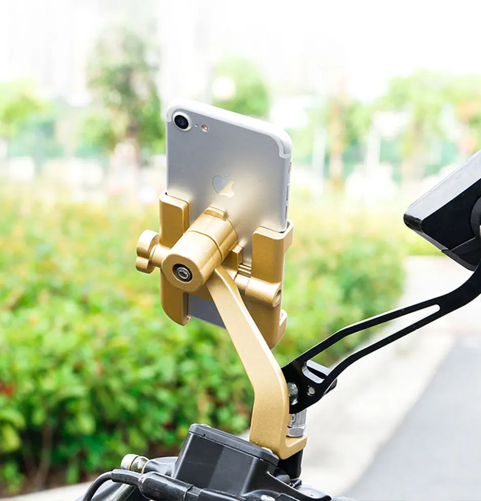  Aluminum Bicycle Phone Holder Motorcycle bracket For 3.5-6.2 inch Smartphone Adjustable Support GPS