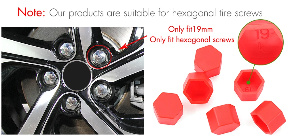 20pcs/Set,19mm, Wheel Lug Caps / Nuts Bolts Covers / Hub Screw cap DUST Silicone Protective Cover