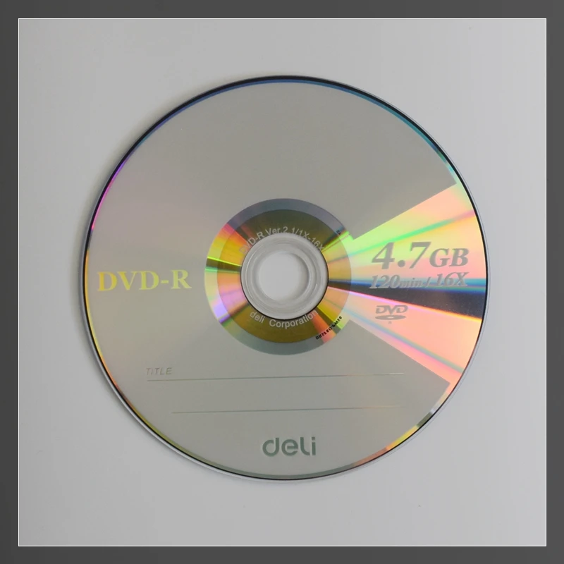 4 pièces/uno Deli 3724 DVD-R disque vierge enregistrable DVD unique puce enregistrable numérique polyvalent 4.7GB/120min/16x disque DVD-R