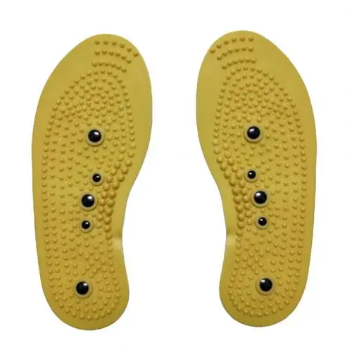 Women Yellow Магнитные массажные стельки для акупрессуры ног, обувные подушечки для мужчин и женщин, массажные дезодоранты, силиконовые стельки, инструмент для ухода за ногами - Цвет: Women Yellow