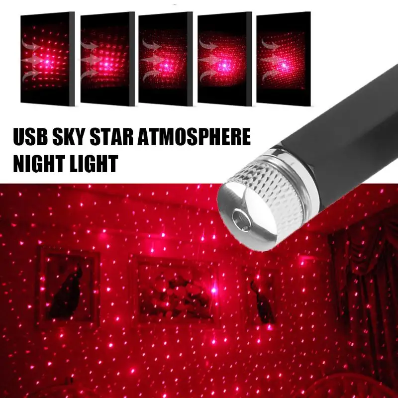 USB автомобильный атмосферный Звездный светильник, высокая цветопередача, длительный срок службы, регулируемый эффект, автоматический декоративный светильник для интерьера