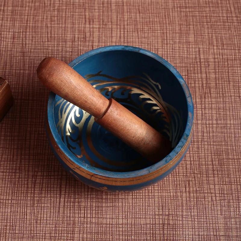 Музыкальные инструменты Поющая чаша для медитаций Йога 10,5 см Небесно-Голубой расслабляющий чакра тибетский буддийский Бронзовый подарок вера прочный