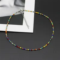 Collier ras du cou coréen doux et coloré, style Boho, perles de graine, clavicule, pour femmes et filles, bijoux tendance, nouvelle collection 5