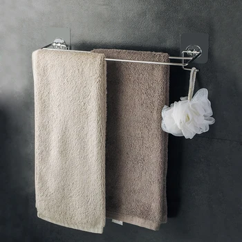 

Stainless steel Towel Holder Rack Wall Mounted Towel Hanger Bathroom Towel Bar Shelf Roll Holder Hanging Hook Bathroom Organizer