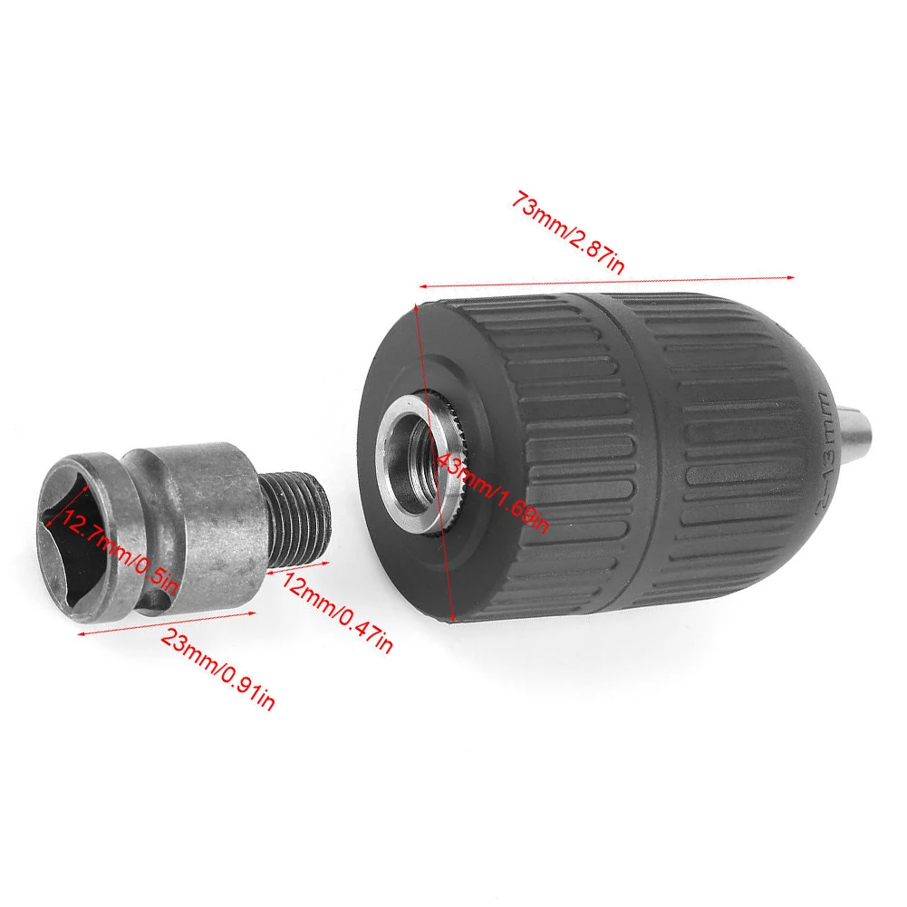 

2-13mm 1/2-20UN Keyless Drill Chuck Screwdriver Impact Driver Adapter Hex Shank Electric Drill Chuck for Impact Wrench drill