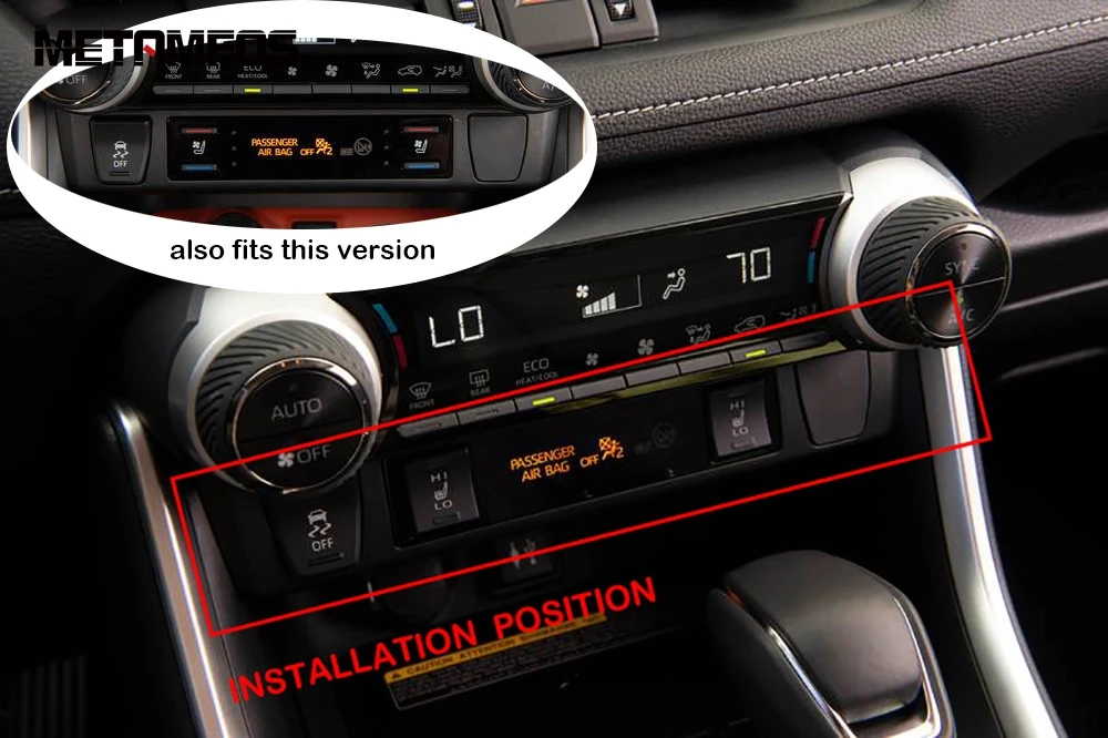 For 2019 2020 Toyota RAV4 Carbon Fiber Inner Air Condition CD Panel Cover Trim