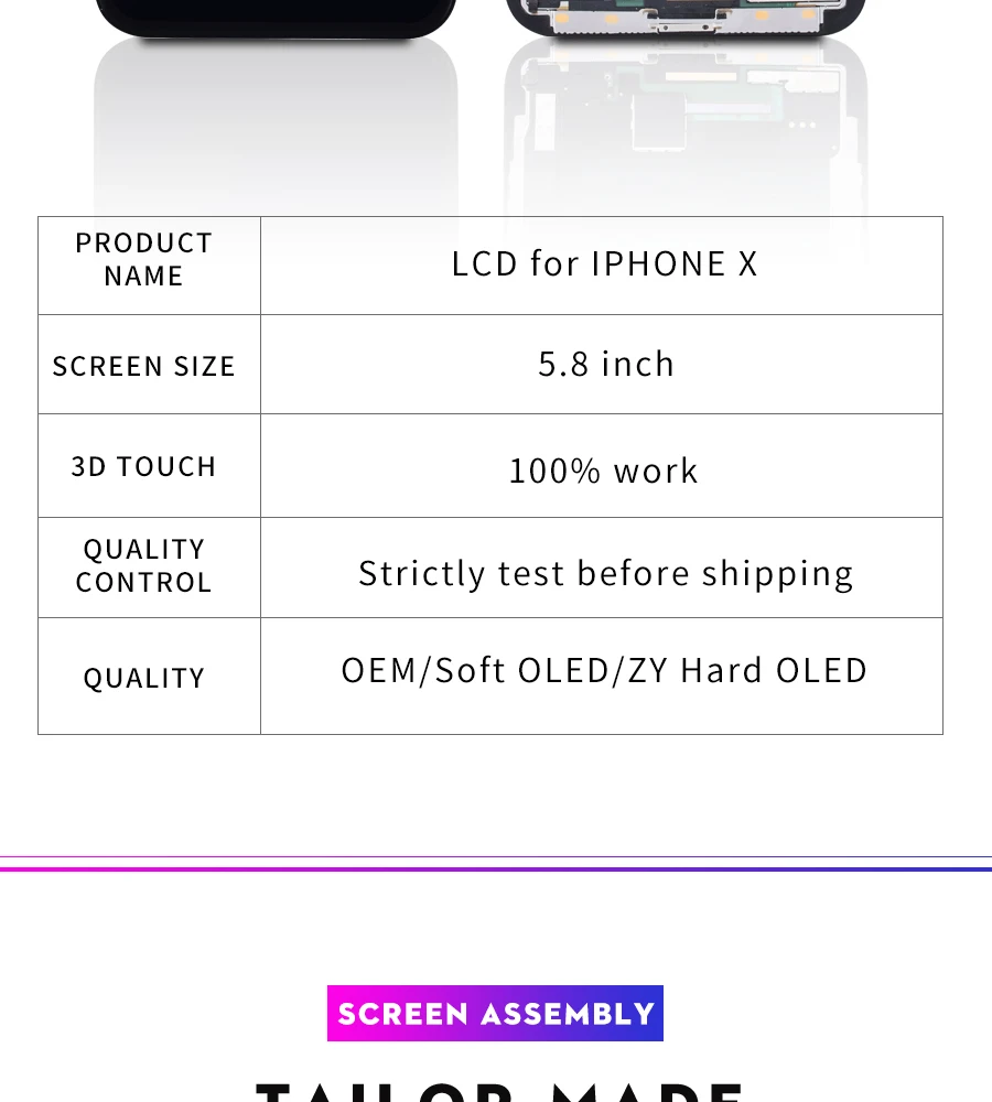 ЖК для IPhone X XS дисплей GX AMOLED OLED ЖК сенсорный экран с дигитайзером запасные части для сборки для IPhone X XS