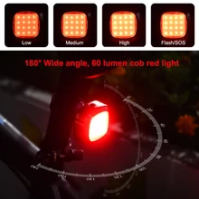 Вертикальный Водонепроницаемый USB Перезаряжаемые интеллигентая(ый) для верховой езды хвост светильник Предупреждение тормозной задний фонарь для велосипеда с возможностью светильник задний светодиодный фонарь Аксессуары для велосипеда