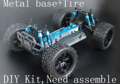 HSP 1/10 RC большой ножной грузовик 94111PRO комплект версия бесщеточный Профессиональный внедорожный гусеничный Электрический рама шасси грузовика база - Цвет: metal base Tire