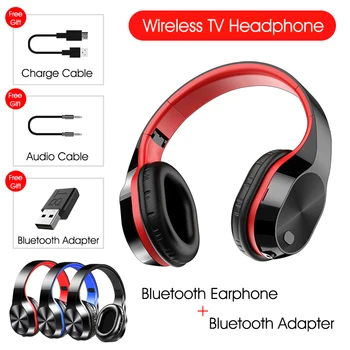 

Bluetooth 5.0 TV Headset HiFi bluetooth Headphone 9D Stereo Wireless TV Headphone with Transmitter Stick For TV Computer Phone