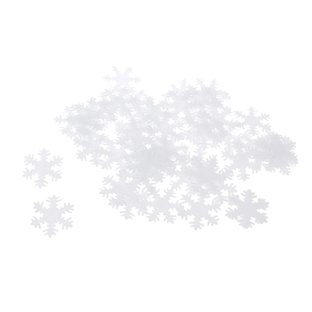 50 Pieces Non-woven Fabric Christmas Snowflake Patch Padded for DIY Xmas Decoration