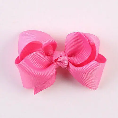 20 шт 3 дюйма Твердые волосы лук клип девушки Grosgrain ленты Hairbows бутик шпилька для волос ручной работы Детские аксессуары для волос дропшиппинг
