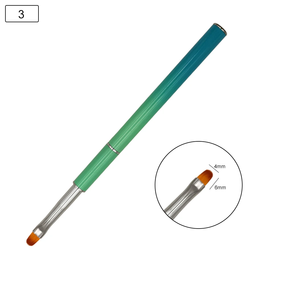 8 стилей Кисть для ногтей акриловое УФ градиентное покрытие гелем ручка для рисования постепенно зеленый металлический стержень инструмент для маникюра ногтей Гелевая Кисть+ Bgirl B035G - Цвет: 3